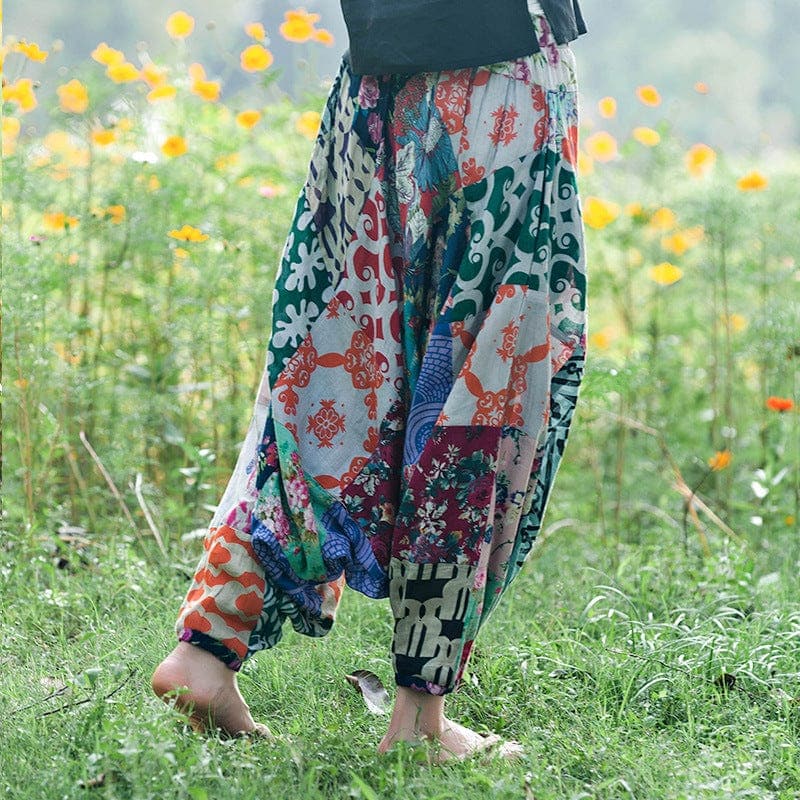 Multicolor Patchwork Harem Pants - - DYAVOR®