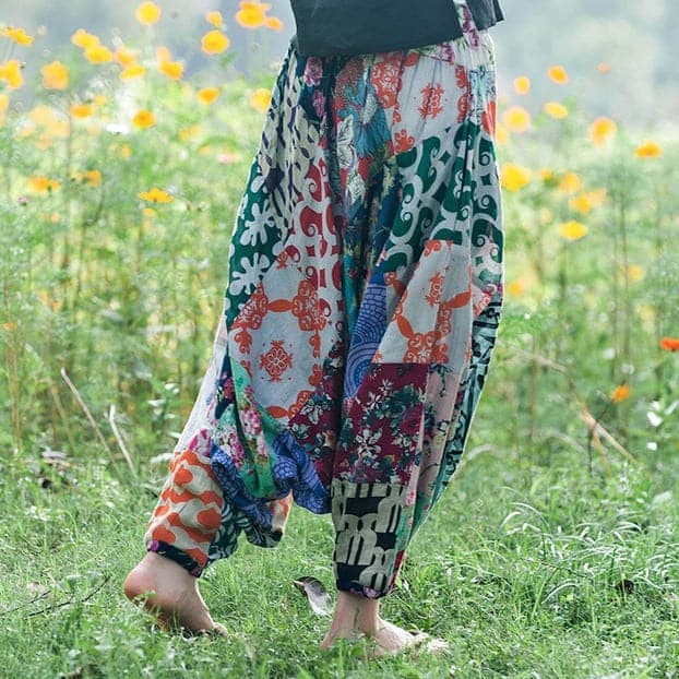 Multicolor Patchwork Harem Pants - - DYAVOR®