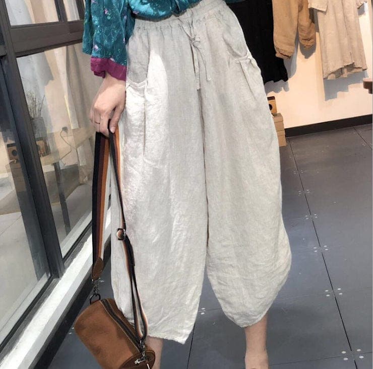 Day in Bali High Waist 3/4 Linen Pants - Pants - DYAVOR®