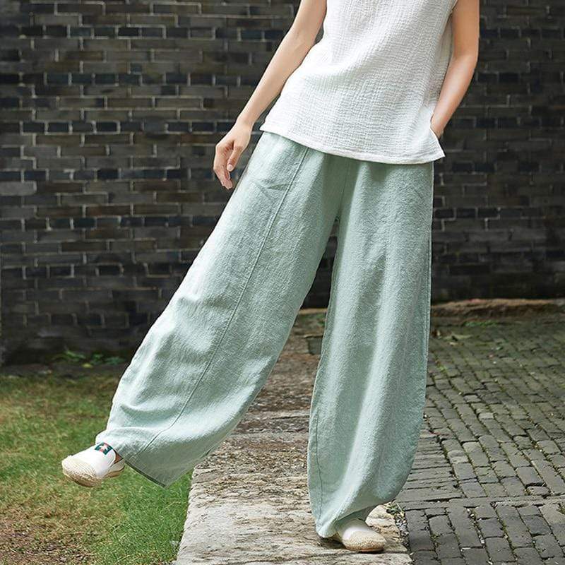 Sakura Wide Leg Linen Pants | Zen - Pants - DYAVOR®