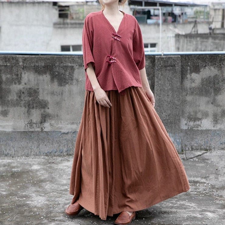Donatella Long Vintage Maxi Skirt | Lotus - Skirts - DYAVOR®
