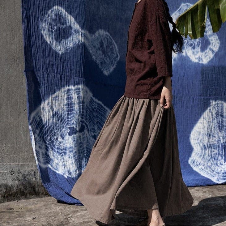 Donatella Long Vintage Maxi Skirt | Lotus - Skirts - DYAVOR®