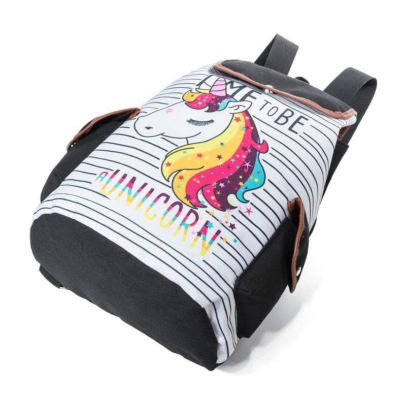 Cartoon Unicorn Printed School Backpack for Teenager with Drawstring - Backpacks - DYAVOR®