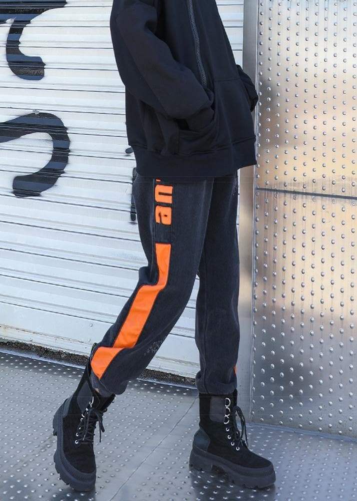 casual black elastic waist thick harem pants - - DYAVOR®
