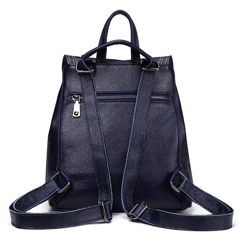 Casual Cute Women's Small Solid Zipper Hasp Genuine Leather Backpack - Backpacks - DYAVOR®