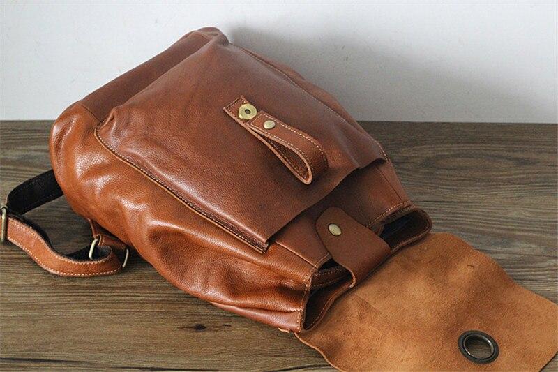 Casual Fashion Women's Brown Solid Genuine Leather Hasp Travel Backpack - Backpacks - DYAVOR®