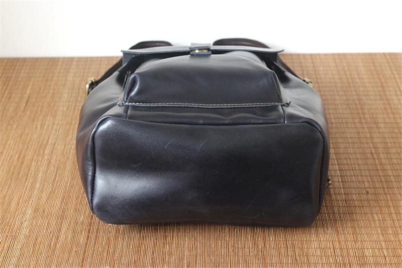 Casual Fashion Women's Brown Solid Genuine Leather Hasp Travel Backpack - Backpacks - DYAVOR®