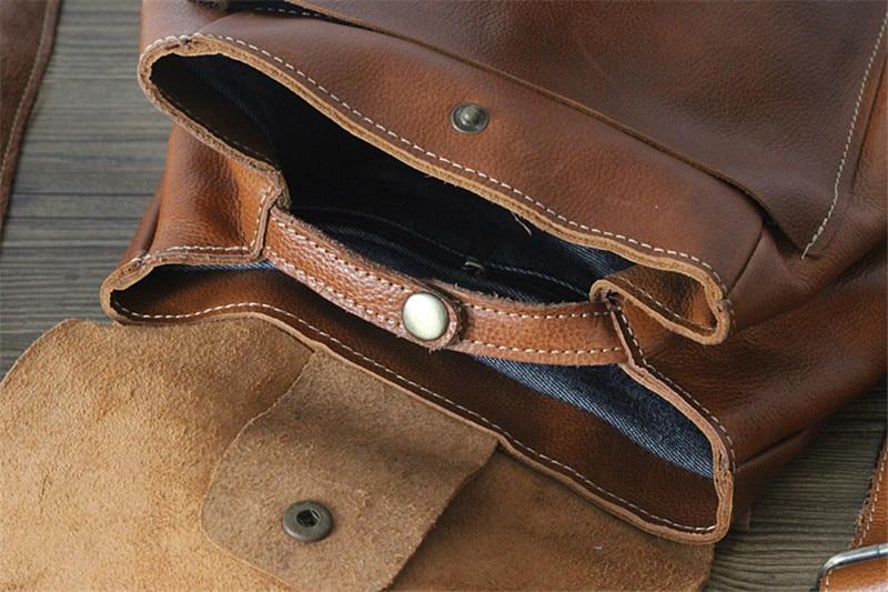 Casual Fashion Women's Brown Solid Genuine Leather Hasp Travel Backpack - Backpacks - DYAVOR®