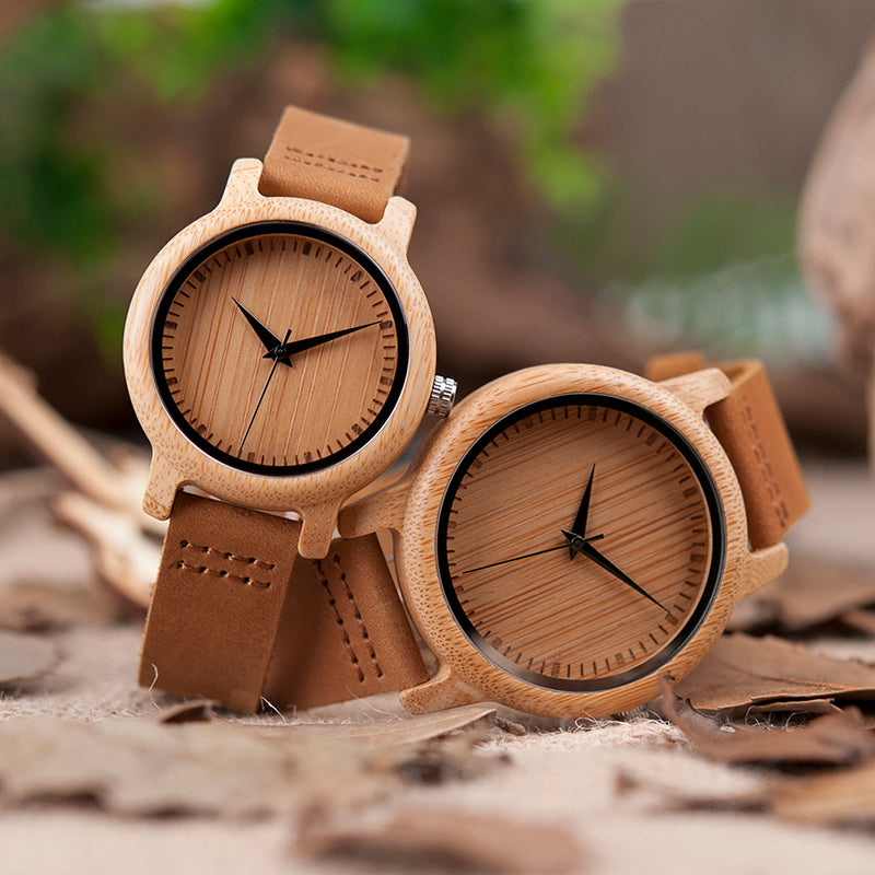 Casual Quartz Watches with Natural Bamboo Watch Face for Lovers - Unisex Style Watches - DYAVOR®
