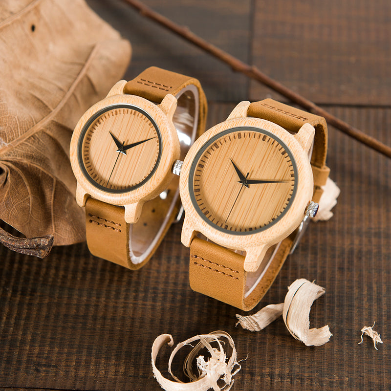 Casual Quartz Watches with Natural Bamboo Watch Face for Lovers - Unisex Style Watches - DYAVOR®