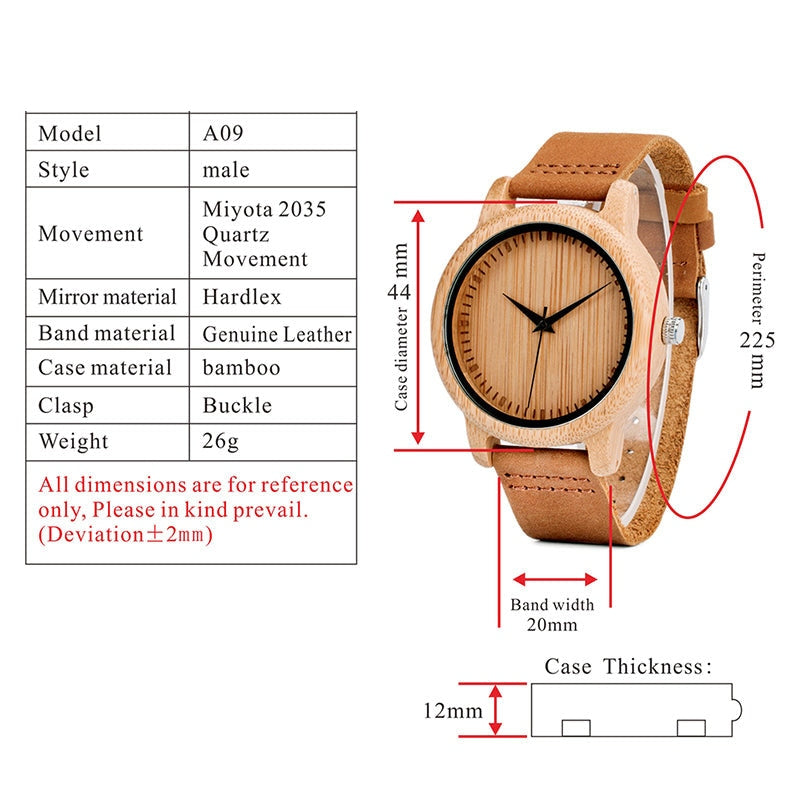 Casual Quartz Watches with Natural Bamboo Watch Face for Lovers - Unisex Style Watches - DYAVOR®