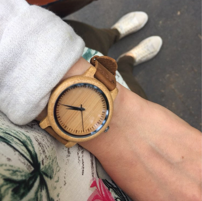 Casual Quartz Watches with Natural Bamboo Watch Face for Lovers - Unisex Style Watches - DYAVOR®