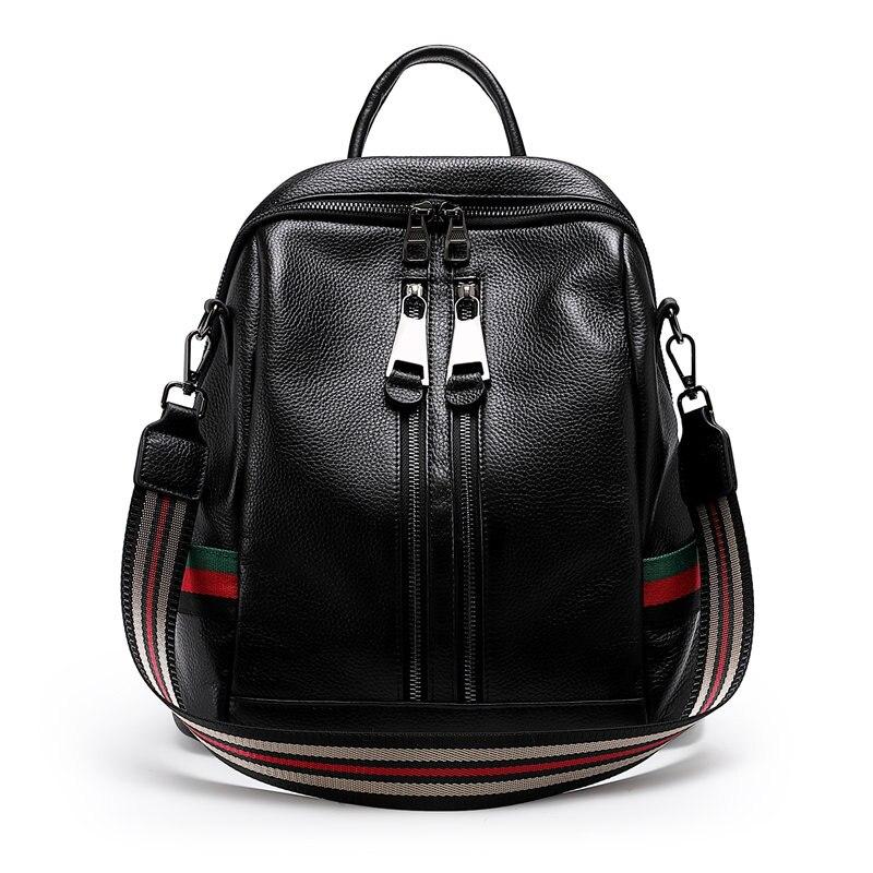 Casual Style Women's Solid Genuine Leather Travel Shoulder Bag Backpack - Backpacks - DYAVOR®