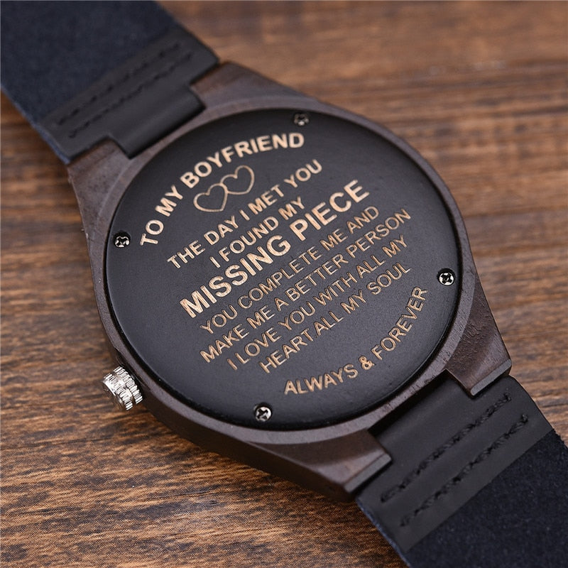 Customized Wood Watch Engrave your Personalized Logo On Back Gift Custom Watches Gift For Family - Unisex Style Watches - DYAVOR®