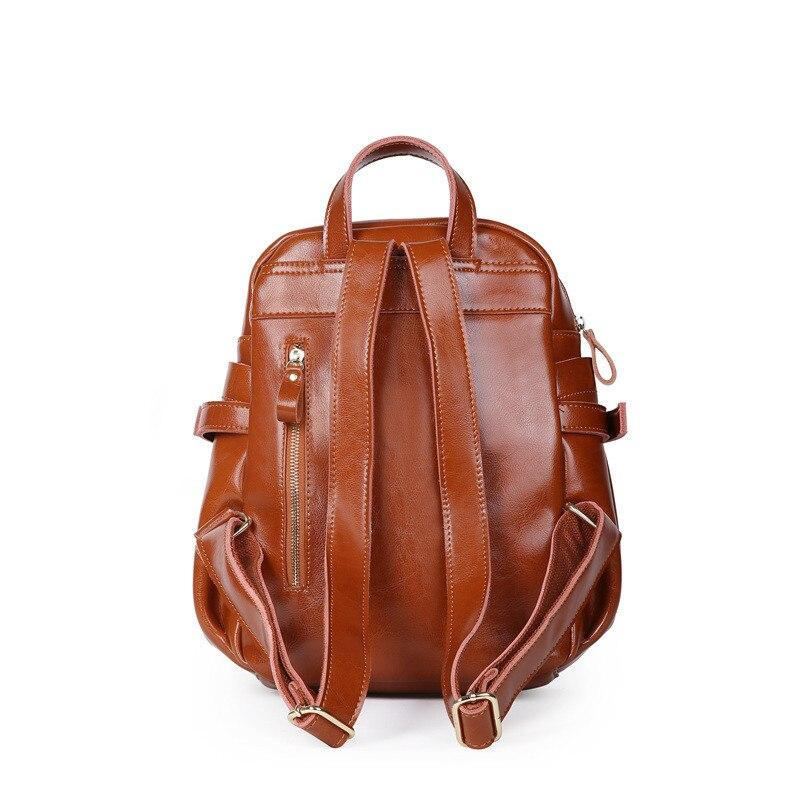 Cute Fashion Women's Solid Split Leather Zipper Travel School Backpack - Backpacks - DYAVOR®