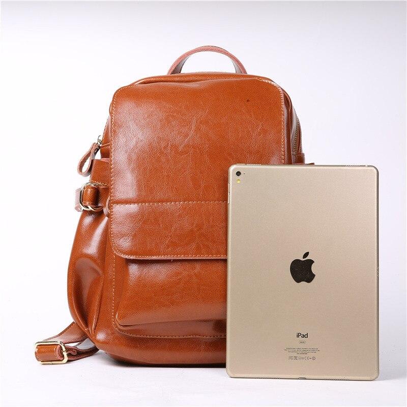 Cute Fashion Women's Solid Split Leather Zipper Travel School Backpack - Backpacks - DYAVOR®