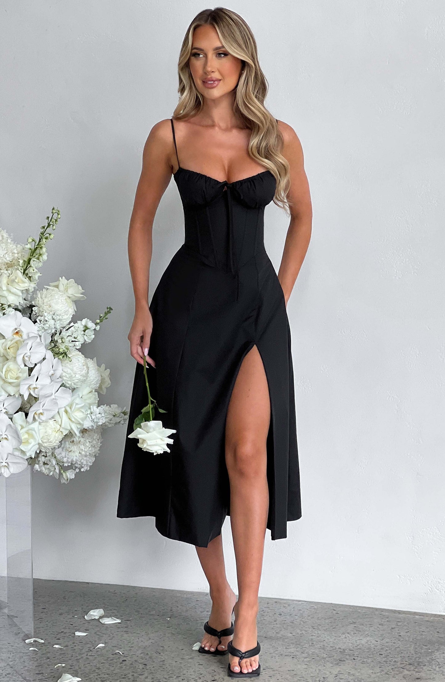 Deanna Midi Dress - Black - Dress - DYAVOR®