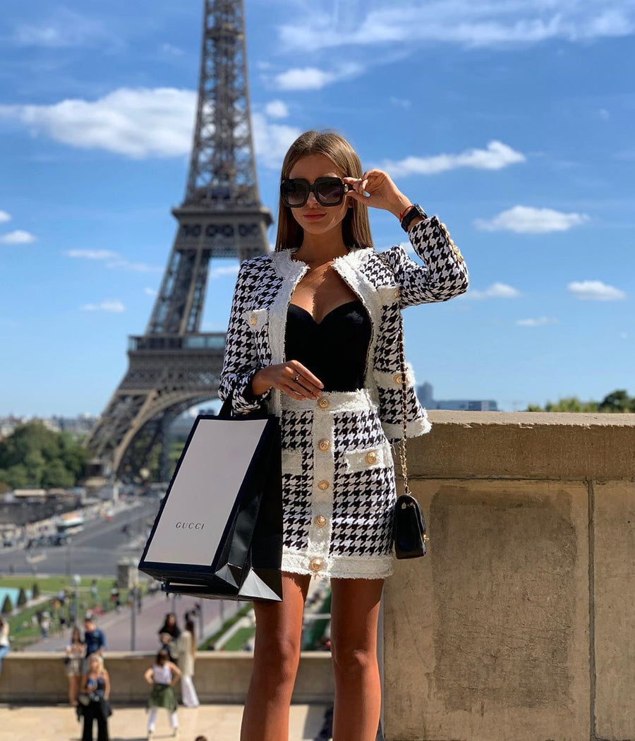 Houndstooth Two-piece Set - - DYAVOR®