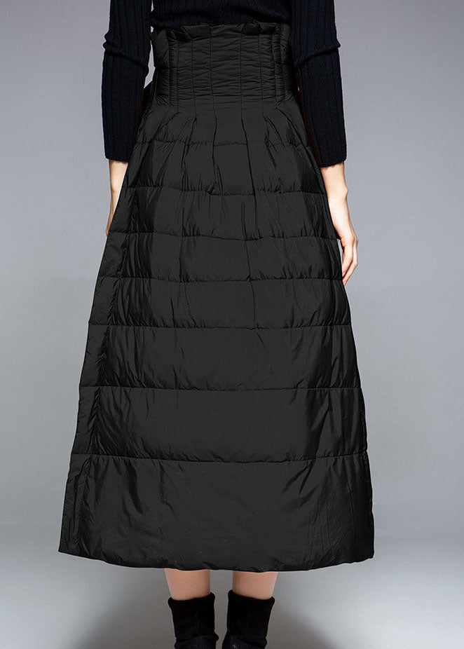 diy Black High Waist tie waist A Line Winter Duck Down Skirts - Skirts - DYAVOR®