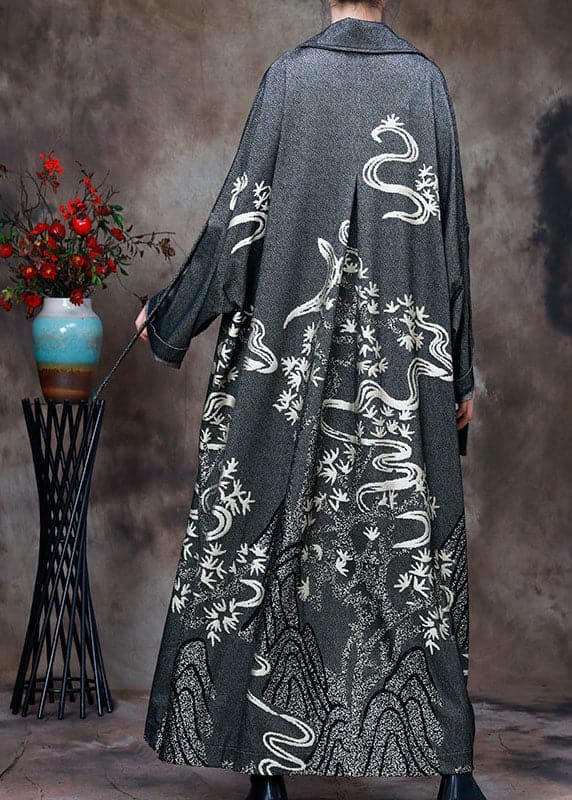 diy Grey Peter Pan Collar Jacquard Winter Coat - Trench coats - DYAVOR®