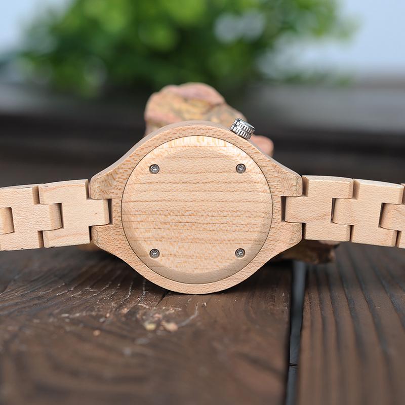 Exquisite Slant Logo Wooden Band Quartz Wristwatches for Women - Watches for Women - DYAVOR®