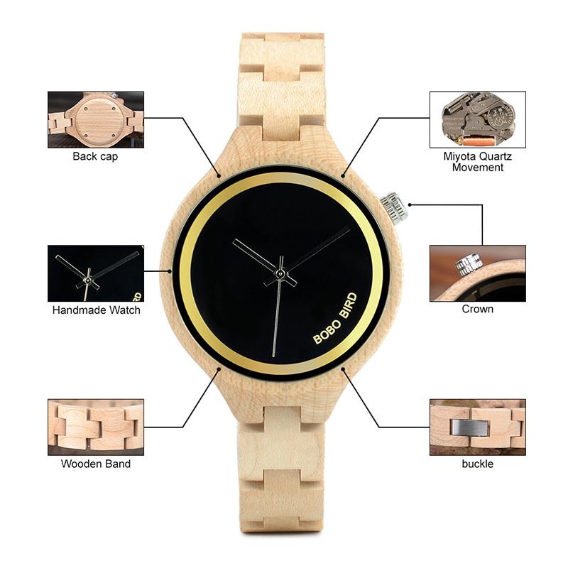 Exquisite Slant Logo Wooden Band Quartz Wristwatches for Women - Watches for Women - DYAVOR®