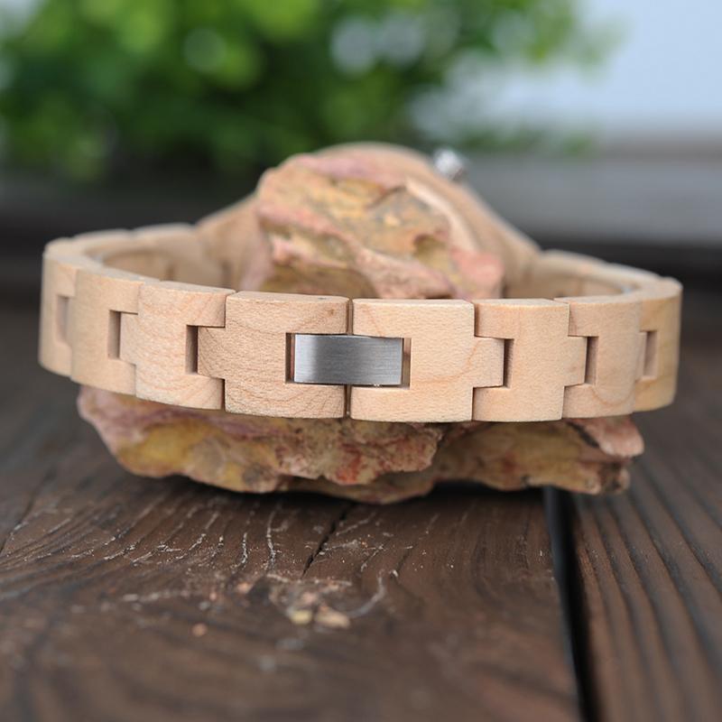 Exquisite Slant Logo Wooden Band Quartz Wristwatches for Women - Watches for Women - DYAVOR®