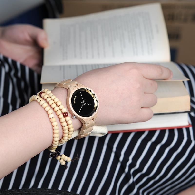 Exquisite Slant Logo Wooden Band Quartz Wristwatches for Women - Watches for Women - DYAVOR®