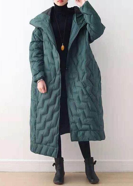 Casual Loose fitting down jacket hooded overcoat asymmetric down coat winter - - DYAVOR®