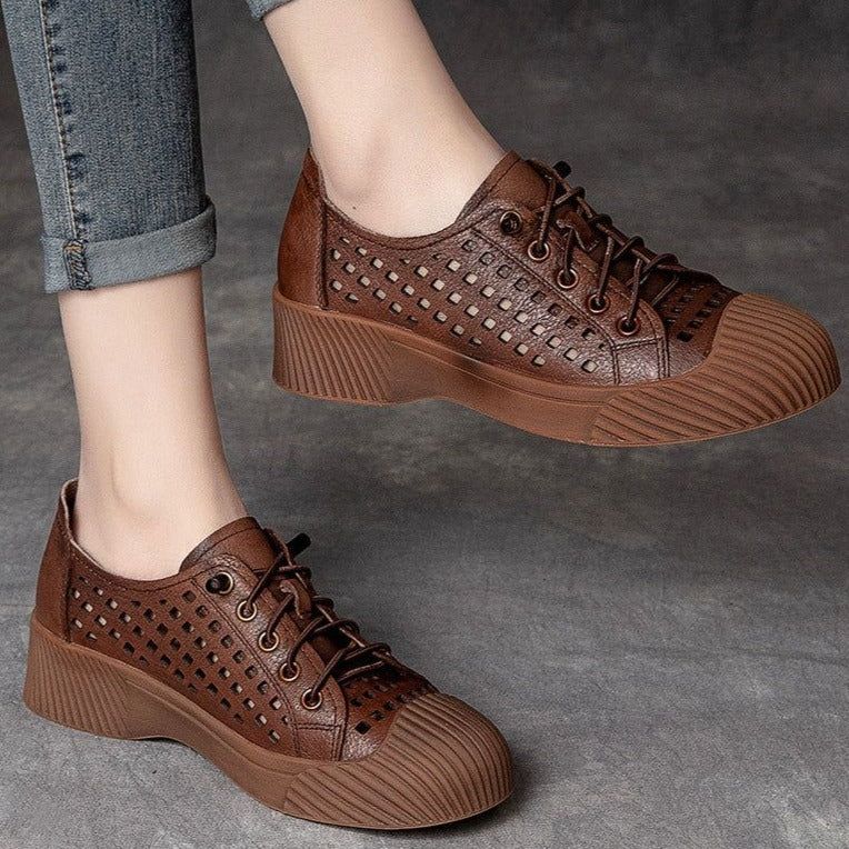 Fashion Breathable Leather Sneakers Women Casual Shoes FGCS03 - Casual Shoes - DYAVOR®