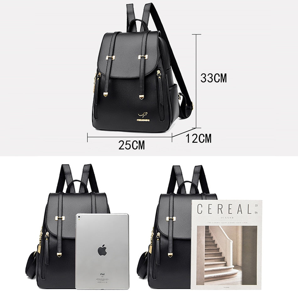 Women's Large Capacity Fashion Soft Synthetic Leather Casual Backpacks - Backpacks - DYAVOR®