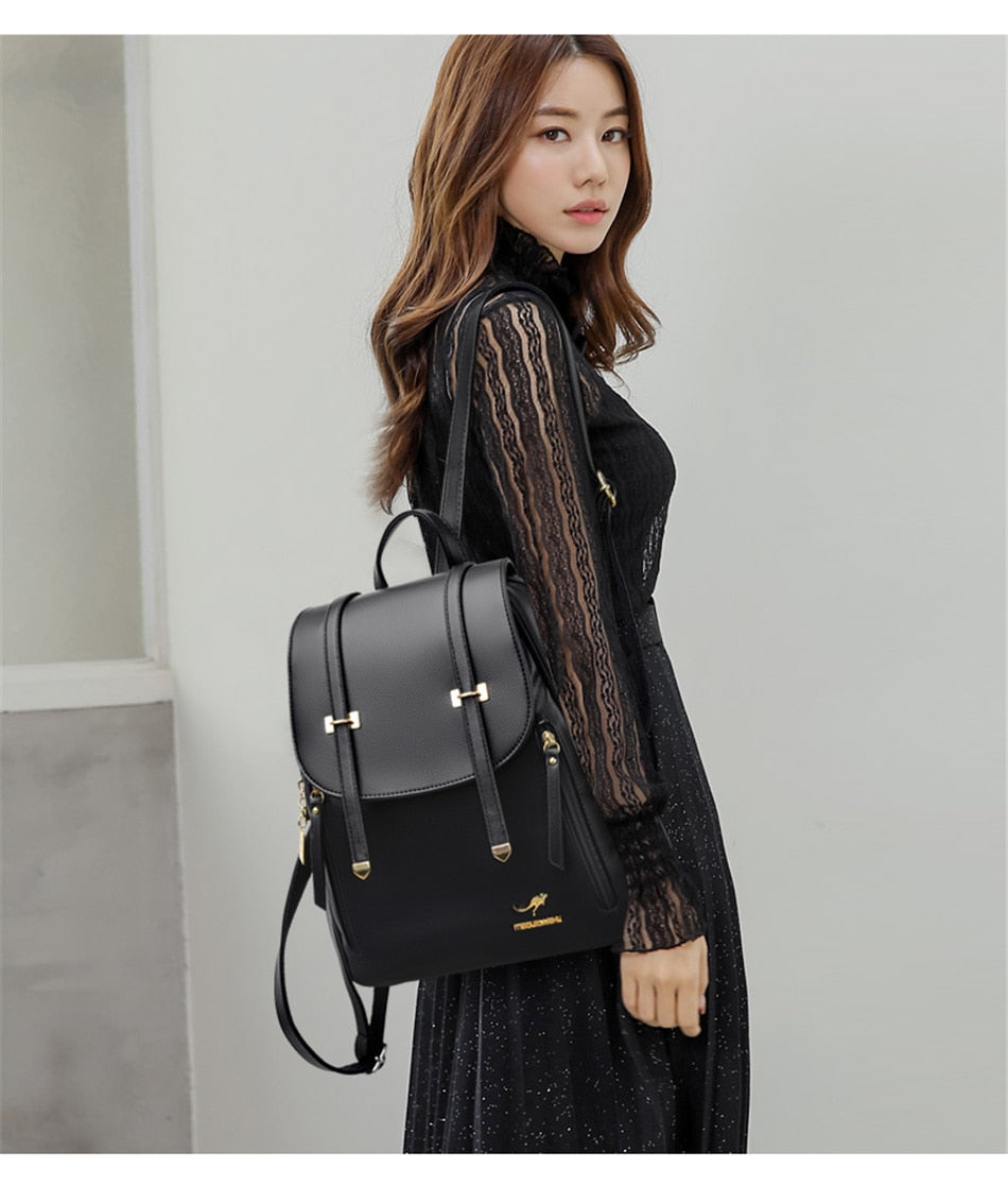 Women's Large Capacity Fashion Soft Synthetic Leather Casual Backpacks - Backpacks - DYAVOR®