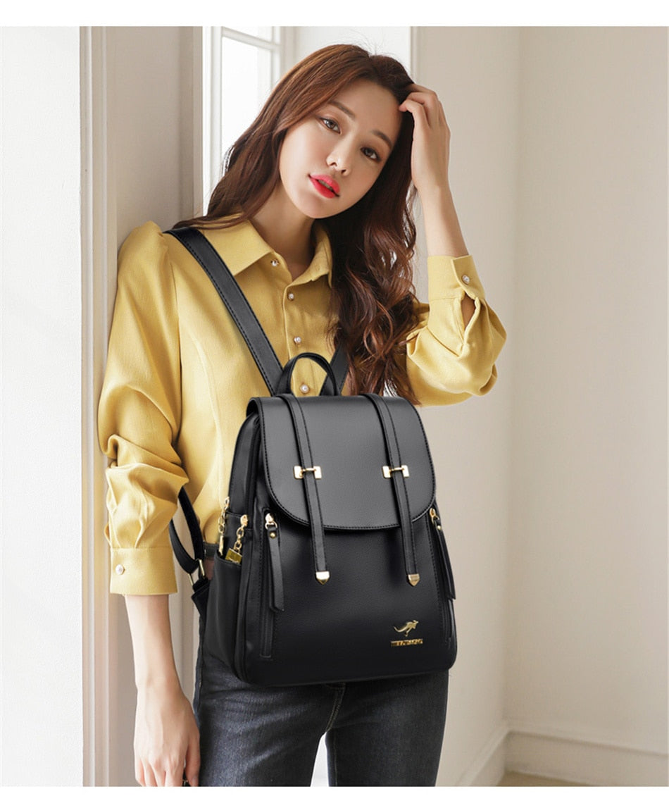 Women's Large Capacity Fashion Soft Synthetic Leather Casual Backpacks - Backpacks - DYAVOR®