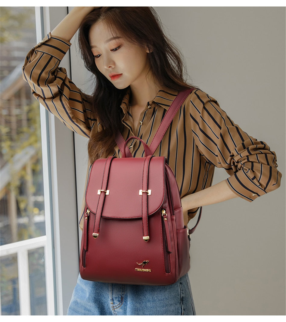 Women's Large Capacity Fashion Soft Synthetic Leather Casual Backpacks - Backpacks - DYAVOR®