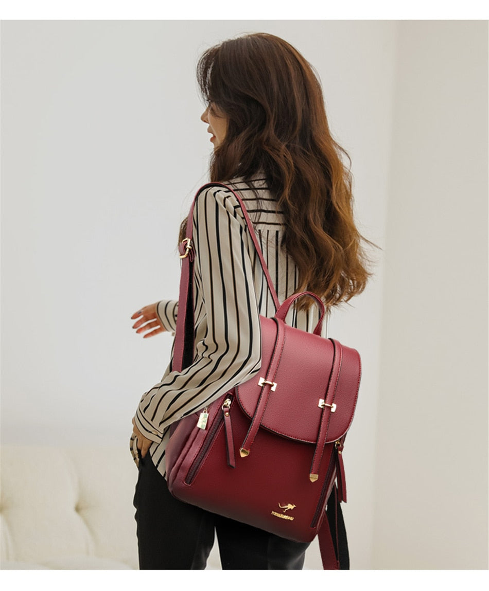 Women's Large Capacity Fashion Soft Synthetic Leather Casual Backpacks - Backpacks - DYAVOR®
