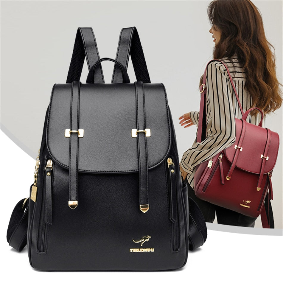 Women's Large Capacity Fashion Soft Synthetic Leather Casual Backpacks - Backpacks - DYAVOR®