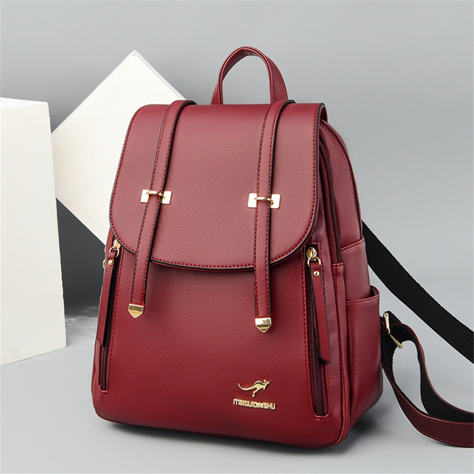Women's Large Capacity Fashion Soft Synthetic Leather Casual Backpacks - Backpacks - DYAVOR®