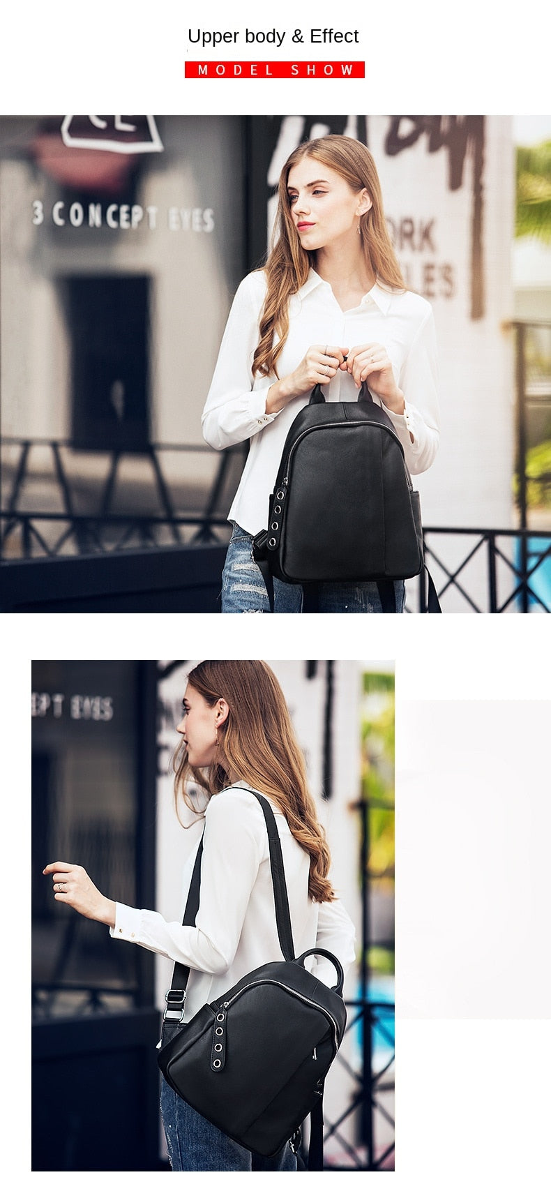 Genuine Cowhide Leather Women's All-Match Travel Shoulder Strap Backpack - Backpacks - DYAVOR®