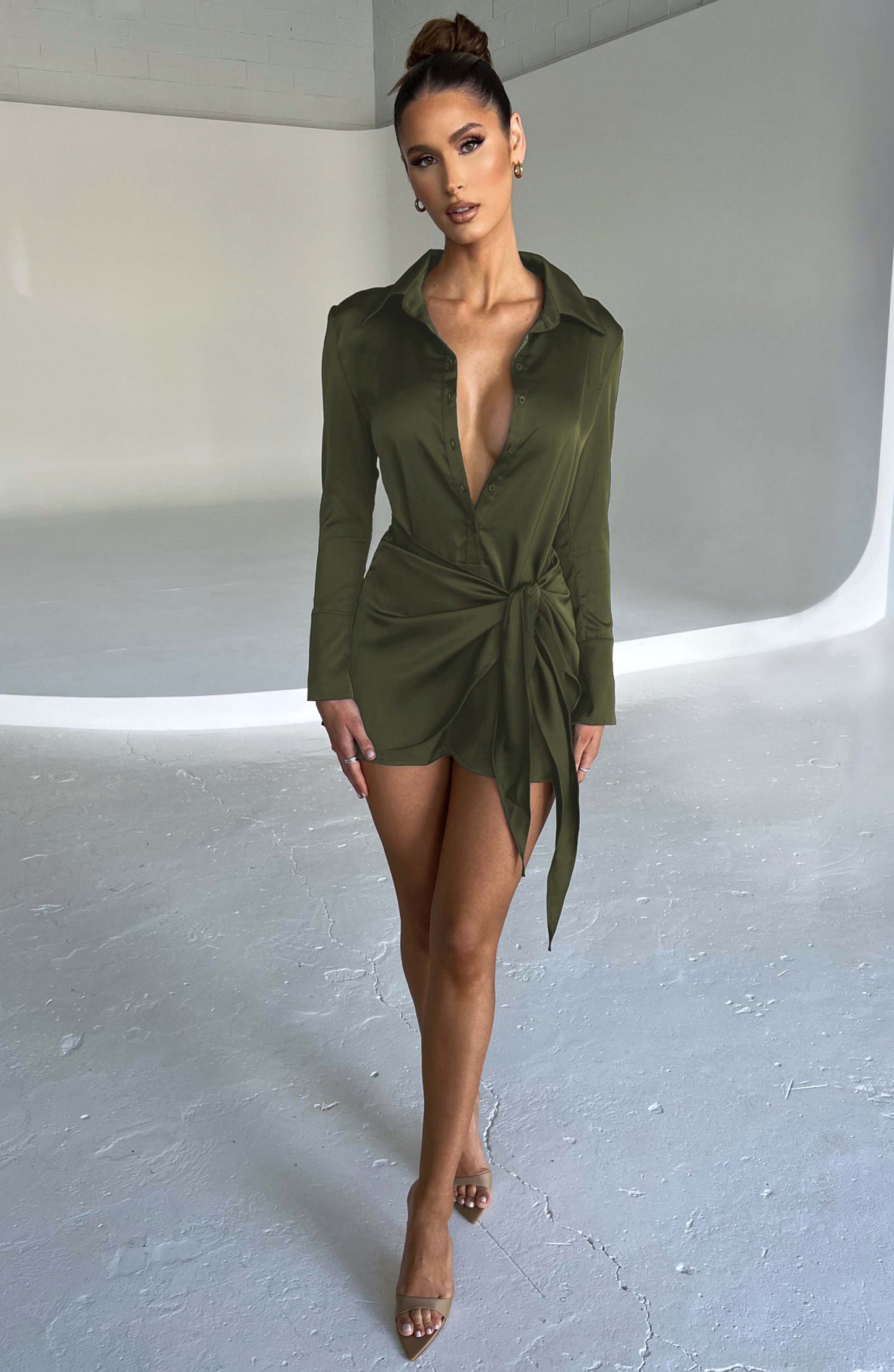 Gianna Mini Dress - Khaki - Dress - DYAVOR®