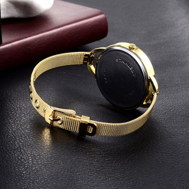 Gold Fashion Bracelet Stainless Steel Quartz Wristwatches for Women - Watches for Women - DYAVOR®