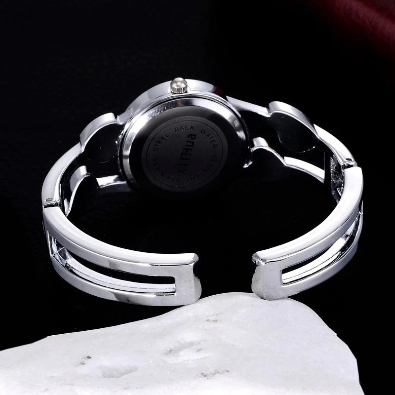 Heart Shaped Stainless Steel Bracelet Watch Clock for Women with Rhinestone - Watches for Women - DYAVOR®