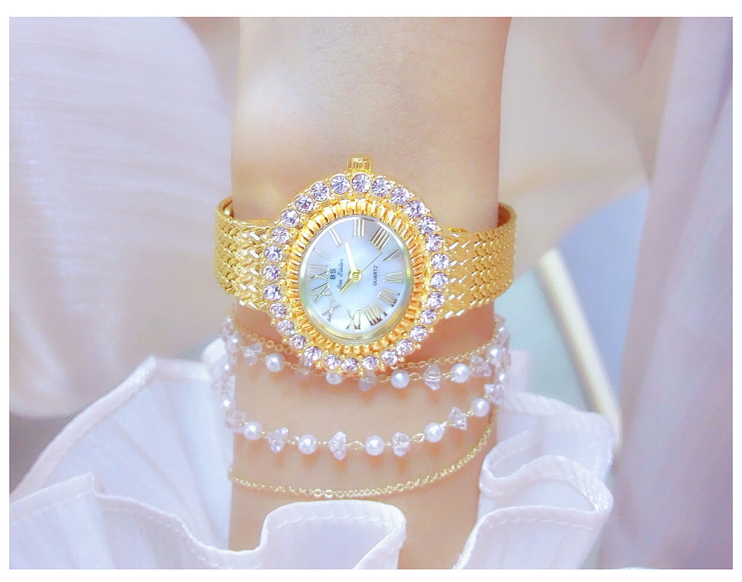 Hip Hop Fashion Women's Golden Stainless Steel Quartz Small Wristwatch - Watches for Women - DYAVOR®