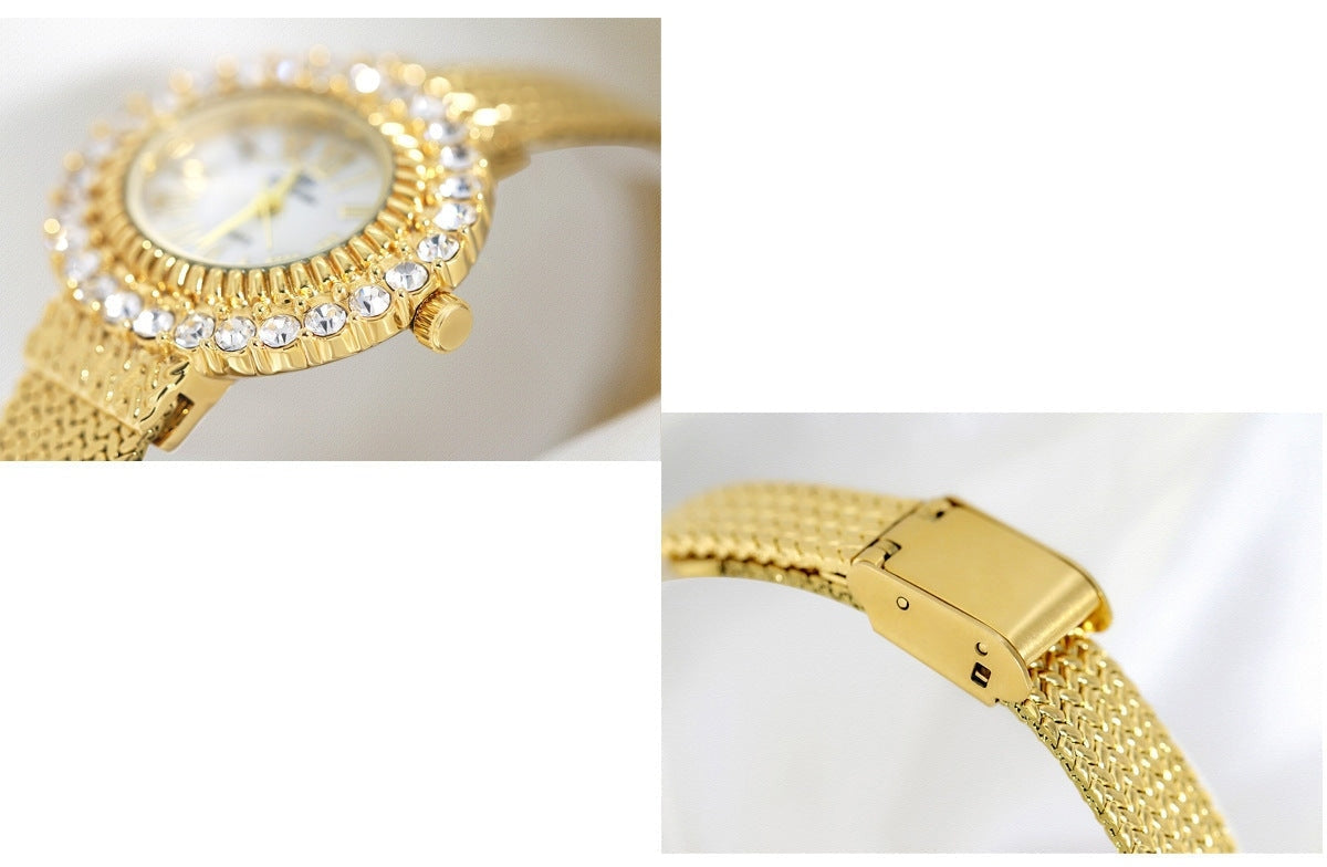 Hip Hop Fashion Women's Golden Stainless Steel Quartz Small Wristwatch - Watches for Women - DYAVOR®