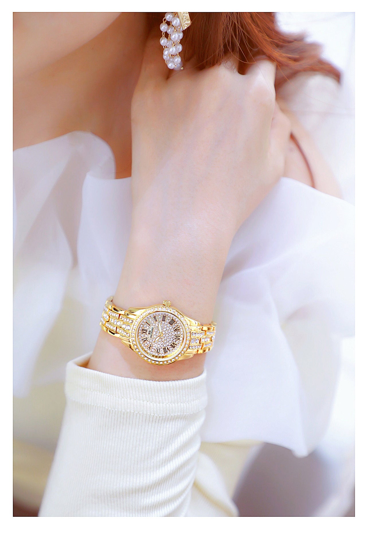 Hip Hop Luxury Women's Small Diamond Decor Silver Bracelet Wristwatch - Watches for Women - DYAVOR®