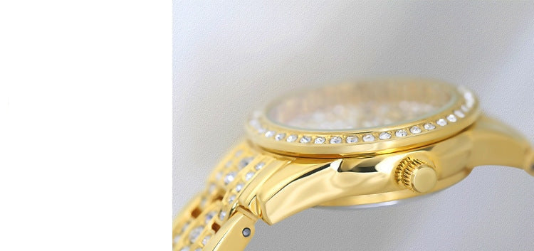 Hip Hop Luxury Women's Small Diamond Decor Silver Bracelet Wristwatch - Watches for Women - DYAVOR®