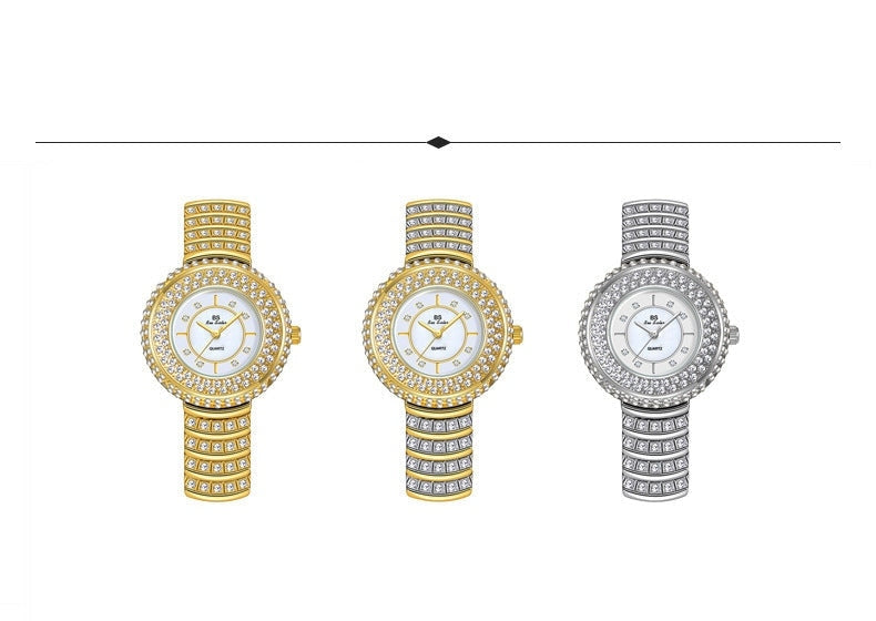 Hip Hop Women's Stainless Steel Silver Diamond Decor Quartz Wristwatch - Watches for Women - DYAVOR®