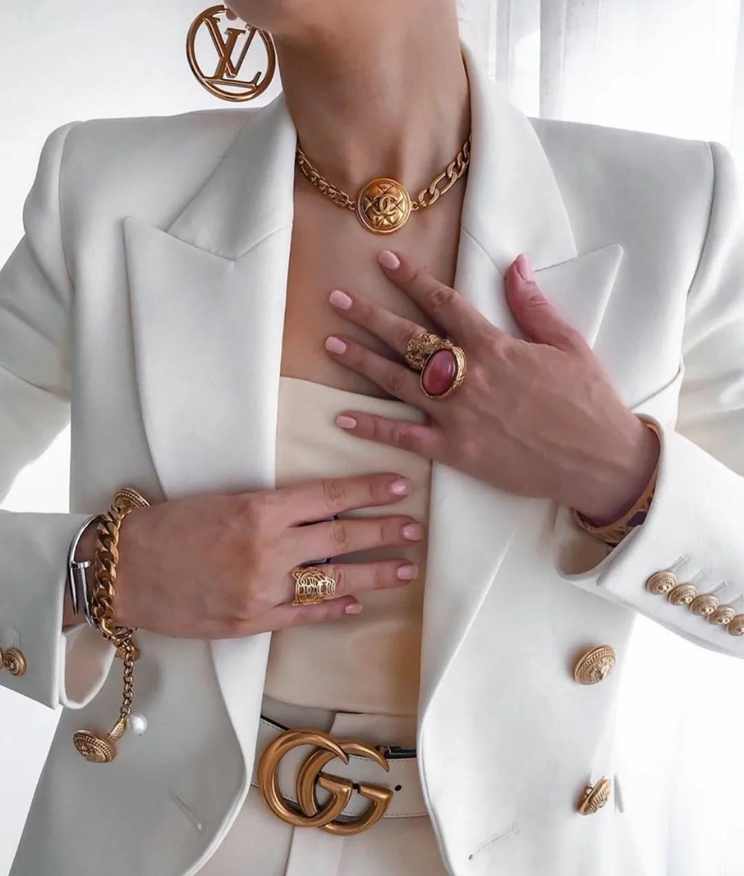 White Double Breasted Blazer - - DYAVOR®