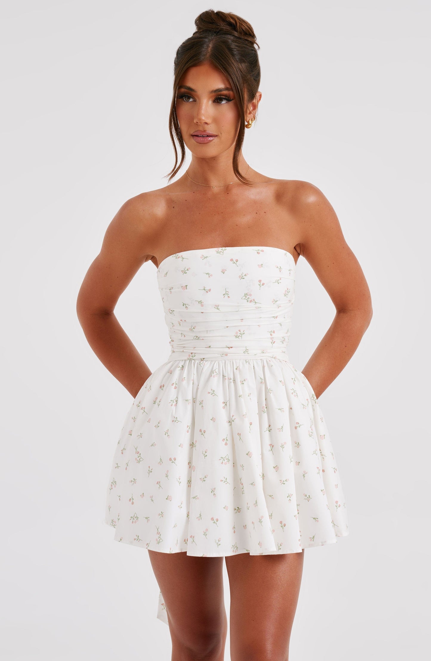 Katrina Mini Dress - Blush Floral Print - Dress - DYAVOR®