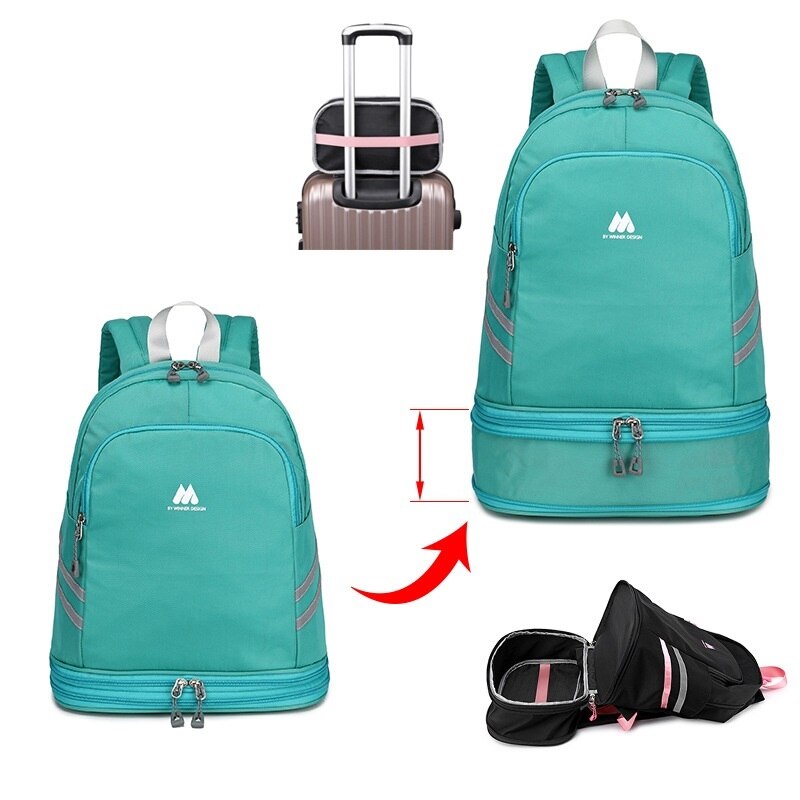 Large Beach Bag Combo Dry Wet Waterproof Backpack Women Swimming Gym Bag with Shoe Pouch Large - Backpacks - DYAVOR®