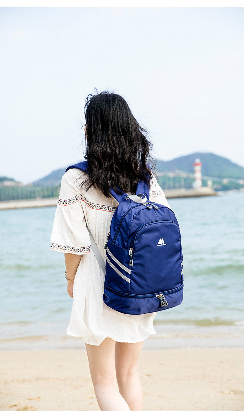 Large Beach Bag Combo Dry Wet Waterproof Backpack Women Swimming Gym Bag with Shoe Pouch Large - Backpacks - DYAVOR®